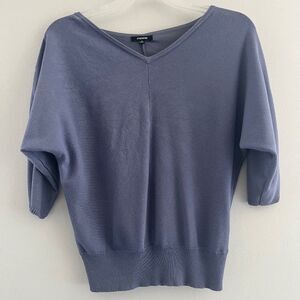 Premise Women Sweater V neck 3/4 sleeve Medium blue